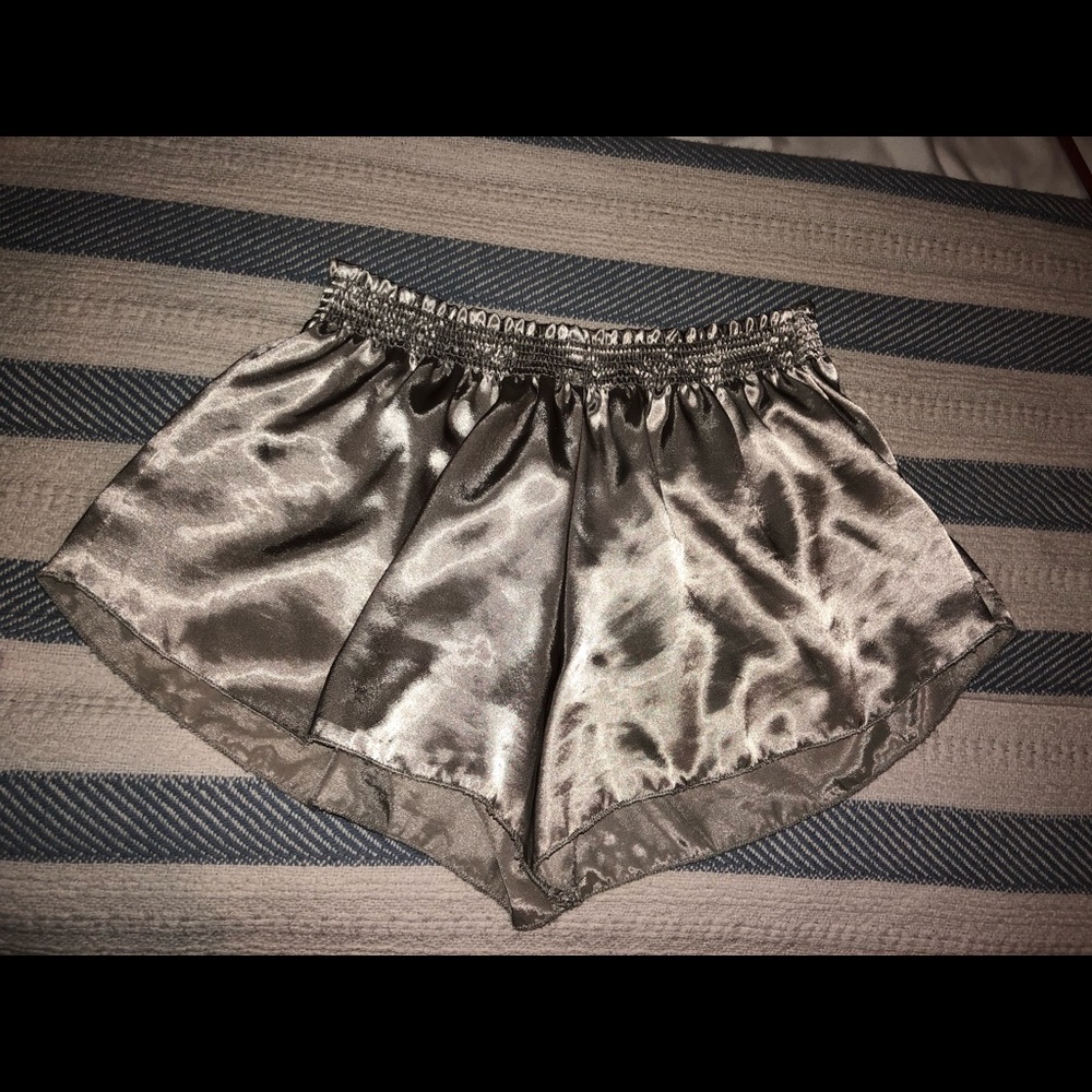 Silver satin Brandy Melville shorts!